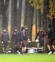 AC Milan players in a training day at Milanello, AC Milan coaching courses and training at Milanello, the Association of Italian football coaches organizes courses for professional and youth football soccer coaches, full immersion week with the AC Milan Serie A team and the head coach to attend and know the Italian way to coach