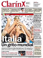 ITALIA UN GRITO MUNDIAL proclama el periodico Argentino Clarin que corona Italia como nuevo  Campeon Mundial de Futbol FIFA en Alemania 2006, Italia campeon del mundo con Marcello Lippi de la escuela de entrenadores de Futbol Italiano, entrenadores Italianos directamente en los Estados Unidos, Canada, Mexico, Medio Oriente, Latino America, Australia y Africa. Worldwide Business Network Inc (WBN) y la Asociacion Italiana de entrenadores de futbol (AIAC) ofrecen entrenadores profesionales de futbol Italiano para clases a ninos, jovenes y jugadores profesionales ademas de congresos y eventos deportivos... Entrenamos los mejores