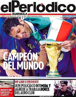 EL PERIODICO of Guatemala announed Italy as the winner of the Germany world championship organized by FIFA, after the Grosso's penalty the Italian national team players run to celebrate... they are the new World Champions and Italy is in the very top of the world, thanks to their football soccer school, Italian football soccer school to the world thanks to WBN and AIAC - the Italian football soccer association of coaches - the Italian football soccer school offers to the international players and teams the World Champions technical and tactical training to the USA soccer teams, Canada soccer players, UAE soccer league, Saudi Arabia teams, Australia teams and soccer players. We offer also customized training for soccer lovers as begineers camps, young soccer camps, girls football soccer training and professional Italian soccer Coaches for your team, our Italian soccer school offers the most prestige and winner Football Soccer coach camps and training in the world ready to coach in your country and become a Champion in your league