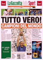 TUTTO VERO defines by the Gazzetta dello Sport in Italy after the final Grosso's penalty the Italian national team players run to celebrate... they are the new World Champions and Italy is in the very top of the world, thanks to their football soccer school, Italian football soccer school to the world thanks to WBN and AIAC - the Italian football soccer association of coaches - the Italian football soccer school offers to the international players and teams the World Champions technical and tactical training to the USA soccer teams, Canada soccer players, UAE soccer league, Saudi Arabia teams, Australia teams and soccer players. We offer also customized training for soccer lovers as begineers camps, young soccer camps, girls football soccer training and professional Italian soccer Coaches for your team, our Italian soccer school offers the most prestige and winner Football Soccer coach camps and training in the world ready to coach in your country and become a Champion in your league
