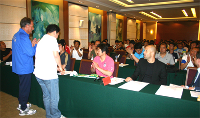 Master Class for Beijing China football coaches organized by BFA and BODA according to the cooperation program BFA and AIAC, the Beijing football association BFA, President Yang Jung Sheng, and AIAC Renzo Ulivieri signed an official 2010 2014 cooperation program to develop the Beijing and China football, the partnership program included youth football coaches training, youth football training, school teacher programs and support the yout Beijing team in their Chinese championship, during the signing ceremony was present the Ambassador of Italy Riccardo Sessa, Shine Liu D&S president, Christian Caballero WBN president and the former player Gigi di Biagio