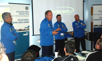 Australia course, Renzo Ulivieri president of the AIAC executing Coaching Master Lessons of football soccer school, Italian football soccer school to the world thanks to WBN and AIAC - the Italian football soccer association of coaches - the Italian football soccer school offers to the international players and teams the World Champions technical and tactical training to the USA soccer teams, Canada soccer players, UAE soccer league, Saudi Arabia teams, Australia teams and soccer players. We offer also customized training for soccer lovers as begineers camps, young soccer camps, girls football soccer training and professional Italian soccer Coaches for your team, our Italian soccer school offers the most prestige and winner Football Soccer coach camps and training in the world ready to coach in your country and become a Champion in your league