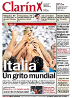 EL CLARIN of Argentina titled ITALIAN UN GRITO MUNDIAL announed Italy as the winner of the Germany world championship organized by FIFA, after the Grosso's penalty the Italian national team players run to celebrate... they are the new World Champions and Italy is in the very top of the world, thanks to their football soccer school, Italian football soccer school to the world thanks to WBN and AIAC - the Italian football soccer association of coaches - the Italian football soccer school offers to the international players and teams the World Champions technical and tactical training to the USA soccer teams, Canada soccer players, UAE soccer league, Saudi Arabia teams, Australia teams and soccer players. We offer also customized training for soccer lovers as begineers camps, young soccer camps, girls football soccer training and professional Italian soccer Coaches for your team, our Italian soccer school offers the most prestige and winner Football Soccer coach camps and training in the world ready to coach in your country and become a Champion in your league