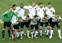 Germany plays the Quarterfinals against Argentina in the South Africa world cup 2010, called also knockout stage where the national teams play a standard single elimination game, there are no ties during the match and after 90 minutes if ends draw there are two extra times of 15 minutes and if draw to the penalty kicks to know the winner of the round of 16 and go to the quarter of final