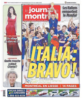 JOURNAL MONTREAL of Canada titled ITALIA BRAVO announed Italy as the winner of the Germany world championship organized by FIFA, after the Grosso's penalty the Italian national team players run to celebrate... they are the new World Champions and Italy is in the very top of the world, thanks to their football soccer school, Italian football soccer school to the world thanks to WBN and AIAC - the Italian football soccer association of coaches - the Italian football soccer school offers to the international players and teams the World Champions technical and tactical training to the USA soccer teams, Canada soccer players, UAE soccer league, Saudi Arabia teams, Australia teams and soccer players. We offer also customized training for soccer lovers as begineers camps, young soccer camps, girls football soccer training and professional Italian soccer Coaches for your team, our Italian soccer school offers the most prestige and winner Football Soccer coach camps and training in the world ready to coach in your country and become a Champion in your league
